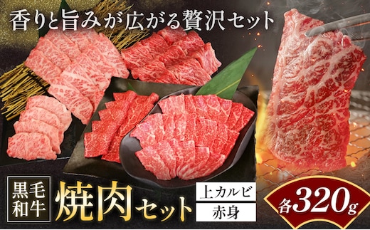 黒毛和牛焼肉セット 上カルビ 赤身 各320g 福永畜産《30日以内に出荷予定(土日祝除く)》鹿児島県 さつま町 和牛 さつま福永牛 お取り寄せ 送料無料 ギフト---stm-hng-6-640g---
