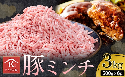 鹿児島 うんまか 豚ミンチ 計3kg 500g×6P 株式会社寺師《90日以内に出荷予定(土日祝除く) 》鹿児島県 さつま町 豚肉 ミンチ 肉---stm-trs-1-3kg---