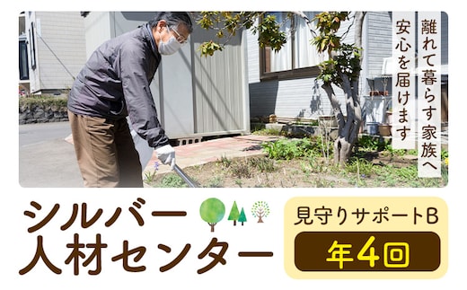 ふるさと安心 サポート 見守りサポート B 年4回 さつま町シルバー人材センター《配送無し》見守り サービス サポート 代行 代行サービス 親 高齢者 実家 帰省 祖父 祖母 家族 孝行 親孝行 安心---stm-srb-2-1p---