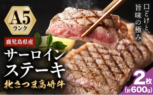 牛肉 肉 鹿児島県産北さつま 高崎牛 サーロインステーキ 2枚 600g 有限会社 太田家 《30日以内に出荷予定(土日祝除く)》 お肉 牛 ステーキ 鹿児島県 さつま町---stm-oty-22-600g---