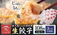 【3ヶ月定期便】鹿児島 うんまか豚 生餃子 108個 株式会社 寺師《お申込みの翌月出荷》鹿児島県 さつま町 餃子 ギョウザ 焼き餃子 水餃子---stm-trs-7-mo3---