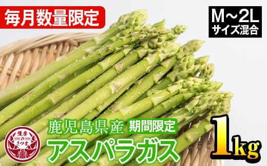 s228 ＜先行予約受付中！2026年2月下旬より順次発送＞≪数量限定≫さつま町産のアスパラガス(1kg・2L～Mサイズ混合) 鹿児島 国産 九州産 産地直送 アスパラ 野菜 ベジタブル【松金農園】