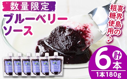 s520 ≪毎月数量限定≫ブルーベリーソース(計6本・1本180g) 鹿児島 国産 九州産 フルーツ 調味料【田野農園】