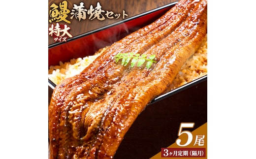 ＼特大サイズ／ 鹿児島県産 鰻蒲焼真空セット！ 5尾 隔月3回定期便 タレ・山椒付！ 株式会社薩摩川内鰻 《お申込みの翌月出荷》鹿児島県 さつま町 ウナギ 丑の日 うなぎ 刻み グルメ 特大 鰻 蒲焼 真空---stm-ung-18-ev2mo3---