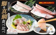 獅子島産 百年漁師の鰤と真鯛 食べ比べスキンレスロイン各2パック (半身分) 【島のごちそう】gochi-7058