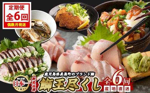 ＜定期便・2ヶ月毎 全6回＞ 鰤づくしの定期便 長島町特産「鰤王」新物鰤 ロイン フィレ 鰤カツ 漬け鰤 あら煮 鰤王タタキ 国産 鹿児島県産 鰤 ブリ ぶり 鰤 ぶりおう 海鮮 海産物 魚介 魚 真空パック 刺身 ぶりしゃぶ 海鮮丼 産地直送【JFA】jfa-1388B