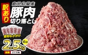 ＜訳あり＞ 鹿児島県産 豚肉 切り落とし 定期便 2.5kg×6回 2ヶ月ごと【コワダヤ】kowa-1478