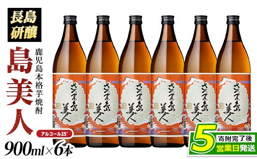 本格焼酎 さつま島美人(900ml×6本)【町内酒販業者】nagashima-7240