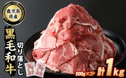 鹿児島県産 黒毛和牛切落し(計1kg・500g×2P)【スターゼン】starzen-7304
