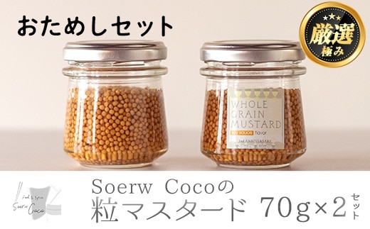 【0064211a】Soerw Cocoの粒マスタードおためしセット(70g×2セット) 調味料 からし 料理 【Food＆SpiceSoerwCoco】