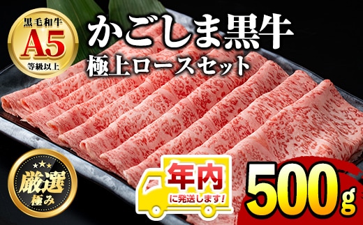 【0271717a-2512】年内発送！鹿児島県産黒毛和牛 A5極上ロースしゃぶしゃぶすきやき用(約500g) 牛肉 肉 和牛 冷凍 国産 お肉 しゃぶしゃぶ すき焼き 冷凍 【前田畜産たかしや】