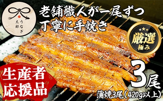 【0393710a-om】【生産者応援品】鹿児島県産東串良町のうなぎ蒲焼(3尾・計420g以上・秘伝のタレ付き)＆きざみ鰻セット うなぎ 高級 ウナギ 鰻 国産 蒲焼 蒲焼き たれ 鹿児島 【うなぎ太郎】