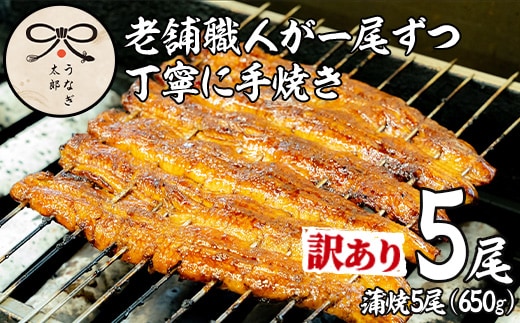 【0603716a】＜訳あり・数量限定＞鹿児島県産東串良町のうなぎ蒲焼(5尾・計650g以上・秘伝のタレ付き) うなぎ 高級 ウナギ 鰻 国産 蒲焼 蒲焼き たれ 鹿児島 訳あり【うなぎ太郎】