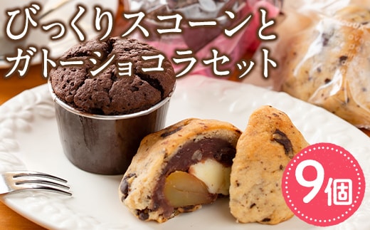 【0114102a】オレンジピール入りガトーショコラ(4個)とびっくりスコーンセット！(5個)ケーキ お菓子 スイーツ 洋菓子 焼き菓子 個包装 小分け おやつ チーズ チョコ 栗 餡子【Felice Regalo】