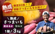 【先行予約・2025年11月下旬より順次発送】鹿児島県産 熟成 紅はるか 3kg (1箱 ) Sサイズ (おすそ分け袋／美味しい焼き芋の焼き方 説明書付き） | さつまいも サツマイモ 焼き芋 べにはるか おやつ 煮物 芋ごはん 味噌汁 鹿児島県 南大隅町 株式会社フォレスト（AX72211）