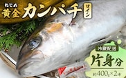 【配送日指定可能】鹿児島 ねじめ黄金カンパチ ロイン 片身分（約400g×2本） 冷蔵便 | 魚 直送 養殖 根占 さかな 身が引き締まった かんぱち 漁師 刺身 寿司 しゃぶしゃぶ ぷりぷり食感 鹿児島県 南大隅町 ねじめ漁業協同組合 D7507