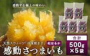 【冷凍焼芋】感動さつまいも 熟成紅はるか 500g×5パック | サツマイモ 焼き芋 紅はるか べにはるか 熟成芋 長期熟成 冷凍 スイーツ お菓子 甘い お中元 お歳暮 ギフト プレゼント 保存料不使用 鹿児島県 南大隅町 株式会社フォレスト AX7504