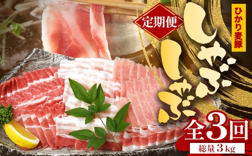 ［新春］【定期便全3回】鹿児島県産 ひかり麦豚 しゃぶしゃぶ 食べ比べセット ≪合計約3kg≫ （200g×15パック） トレーなし 冷凍 HM-14 | 肉 お肉 にく 豚肉 ロース 肩ロース バラ肉 スライス 冷凍 真空冷凍 産地直送 新鮮 小分け 甘み 産地直送 鹿児島県 南大隅町 ひかり麦豚直売所