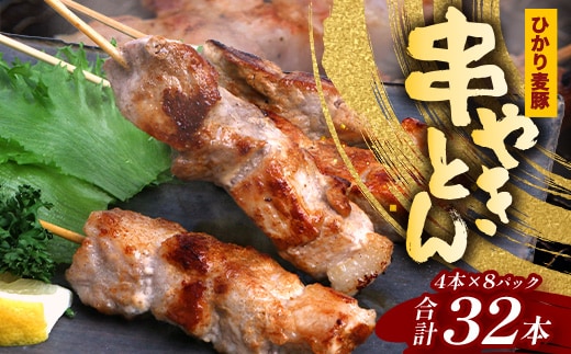 鹿児島県産 ひかり麦豚 串焼きとん 計32本 （4本×8パック）冷凍 HM-9 | 肉 お肉 にく 豚肉 焼豚 串焼 冷凍 BBQ おつまみ 加工品 真空冷凍 新鮮 小分け 産地直送 鹿児島県 南大隅町 ひかり麦豚直売所