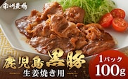 鹿児島県産 黒豚生姜焼き（100g×1パック）味付き肉 冷凍 NS-20 | 鹿児島 黒豚 かごしま黒豚 お味見 お試し お一人様用 お肉 肉 豚肉 しょうが焼き 焼くだけ 味付き おかず お弁当 加工肉 真空パック 鹿児島県 南大隅町 南州農場