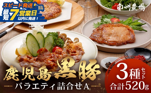 【スピード発送】鹿児島県産 黒豚バラエティ詰合せAセット (黒豚ロース味噌漬け・黒豚生姜焼き用・黒豚生ハンバーグ) NS-16 ❘＼＼黒豚ロース味噌漬け バナナマンの早起きせっかくグルメで紹介！！／／鹿児島県 南大隅町