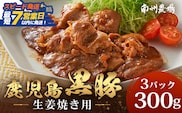 【スピード発送】鹿児島県産 黒豚生姜焼きセット（100g×3パック） 味付き肉 冷凍 NS-21｜鹿児島県 南大隅町