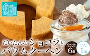 【2026年3月中旬から発送】だいたんな！恋するショコラ & バウムセット（だいたんなショコラ6個＋バウムクーヘン・プレーン）SH-3|たんかん 辺塚だいだい ソース ムース チョコレート  スイーツ フルーツ プリン バームクーヘン  焼き菓子 洋菓子 手作り プレゼント 鹿児島県 南大隅町 31℃LINE花子