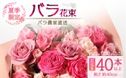 【先行予約・夏季限定 薔薇】ばら農家直送！バラ花束40本以上お届け(ピンク系) 【ギフト対応可】TB-6│ローズ 新鮮 花 フラワー 花束 ばら 薔薇 バラ 誕生日 記念日 結婚祝い ギフト プレゼント お祝い 贈り物 贈答 鹿児島県 南大隅町 富田バラ園