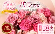 【 2027年先行予約】【日付指定必須・ギフト対応可】夏季限定 ばら農家直送！ バラ花束18本以上お届け(ピンク系) TB-2