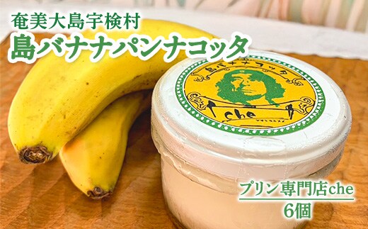 奄美大島 島バナナ パンナコッタ（6個入り）こだわり 素材 人気 スイーツ デザート 洋菓子 奄美大島 宇検村 鹿児島【プリン専門店che】