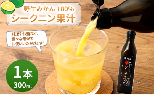 徳之島 天城町 野生みかん100％ シークニン果汁 1本 300ml シークニン 果汁 野生 みかん