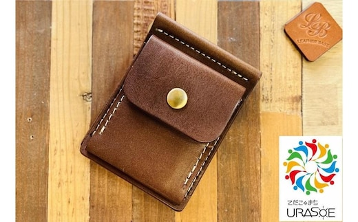 【レザーベース】マネークリップ（チョコ）