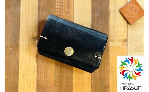 【レザーベース】ずんぐりコインケース（ブラック）