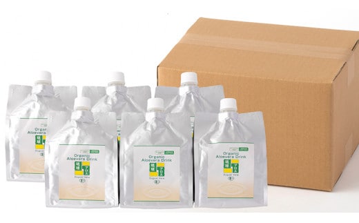 【葉肉なし】有機アロエベラ・ドリンク パウチタイプ６個セット