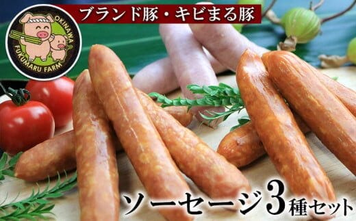 【ブランド豚・キビまる豚】ソーセージ3種セット - ３種 バラエティ 詰め合わせ セット 人気 スモーク スパイシー 沖縄 ブランド 豚 人気 おすすめ 沖縄県 八重瀬町