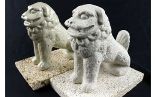 富盛の石彫大獅子【レプリカ】2体セット - シーサー 民芸品 工芸品 沖縄最古 インテリア 置物 手作り ハンドメイド 人気 おすすめ 贈り物 ギフト プレゼント 沖縄県 八重瀬町